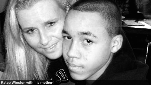 Kaleb and his mother