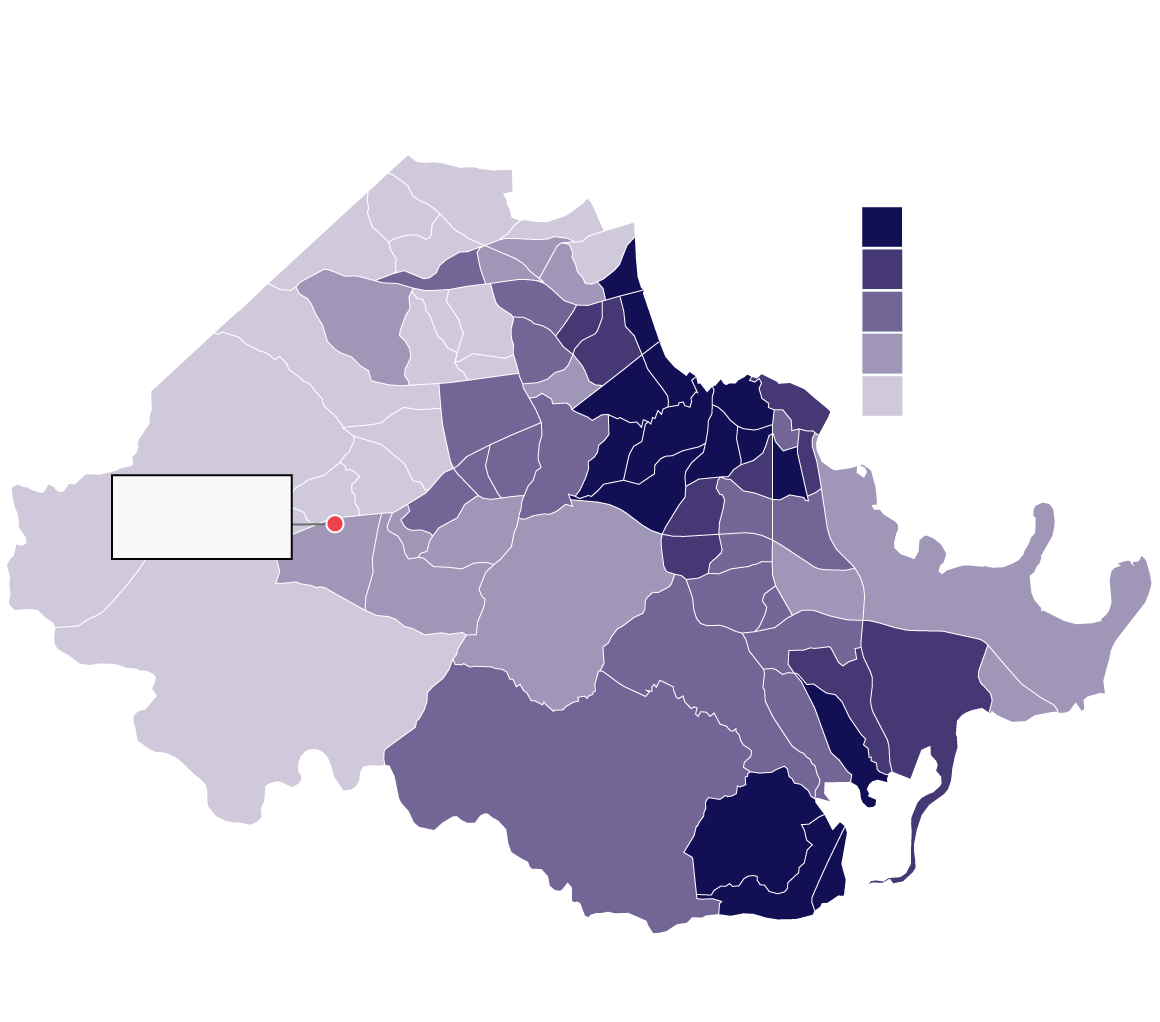 Map of Chesterfield County, Virginia