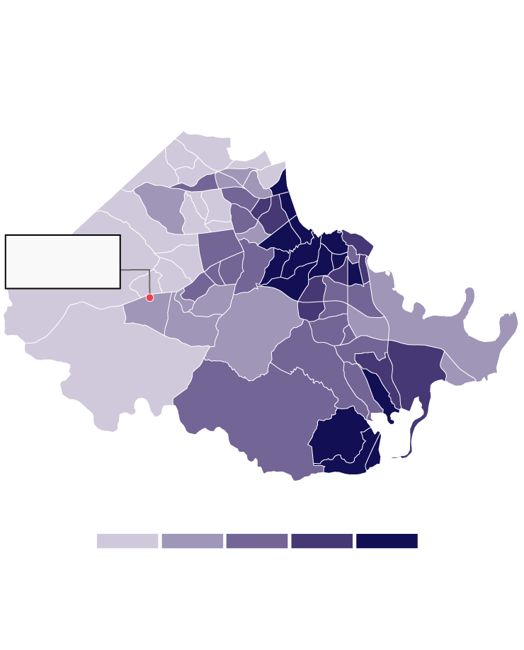 Map of Chesterfield County, Virginia