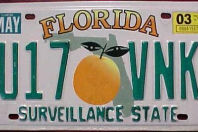 Florida "Surveillance State" license plate