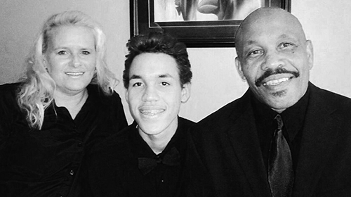 Kaleb Winston and his parents