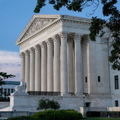 Side profile of the Supreme Court in Washington, DC
