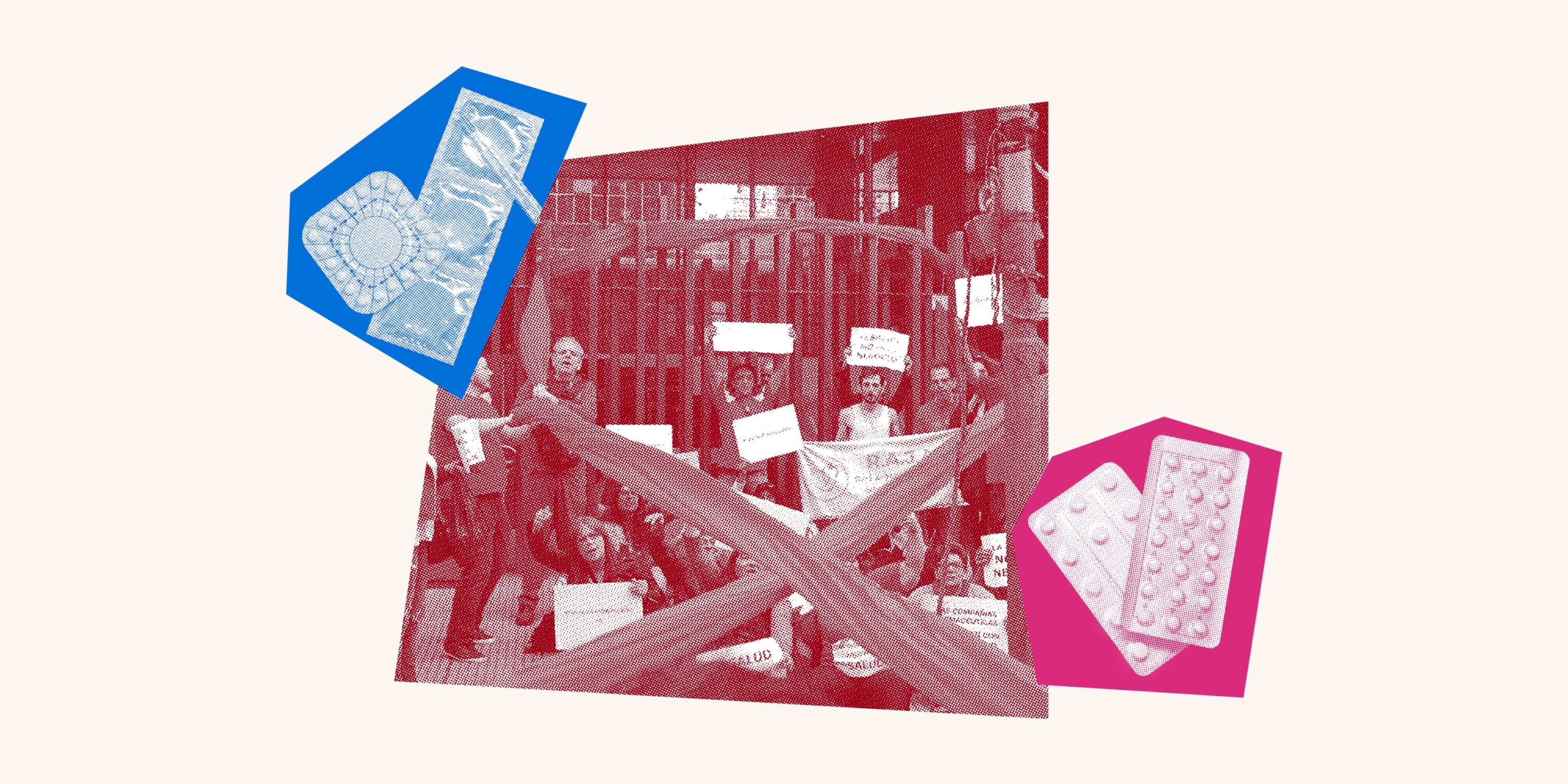 Collage of images related to HIV