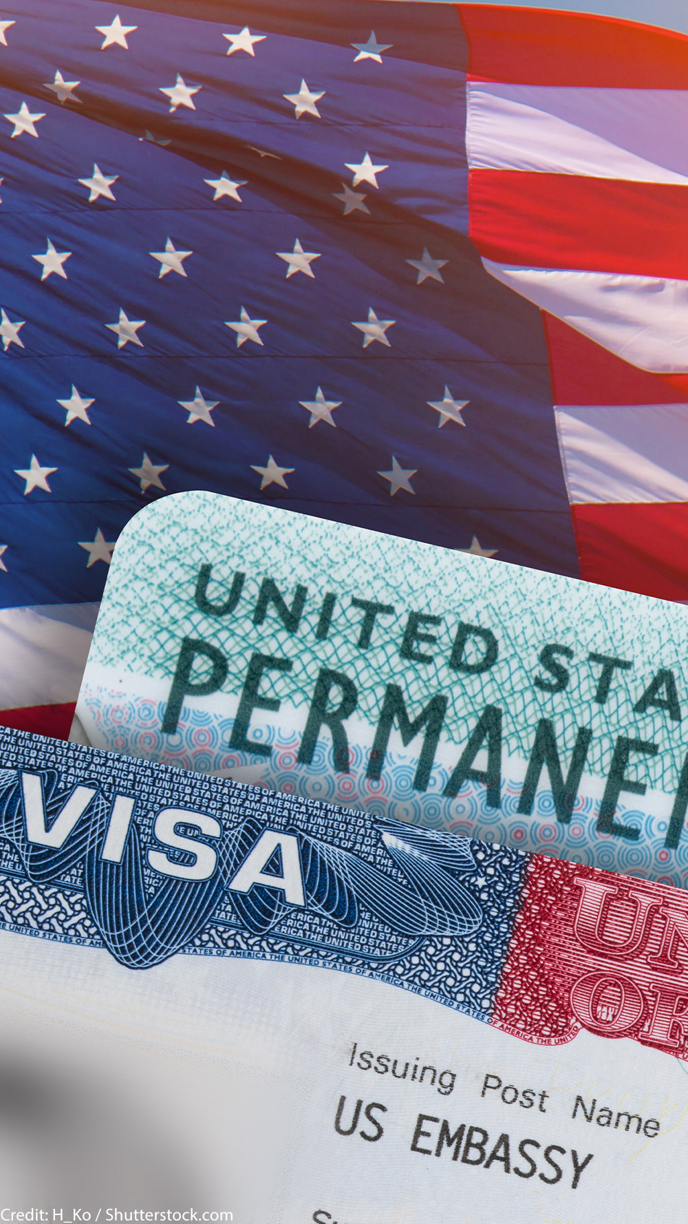 U.S. visa and Permanent Resident Green Card.