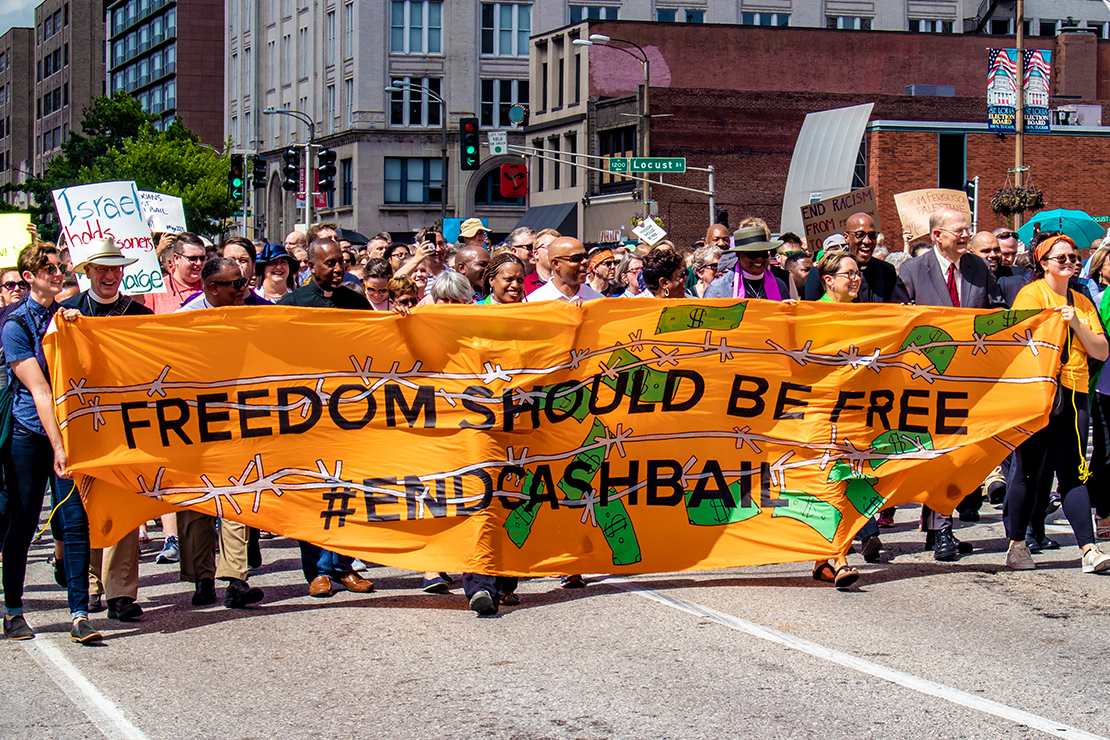 Freedom should be free, bail reform protest.